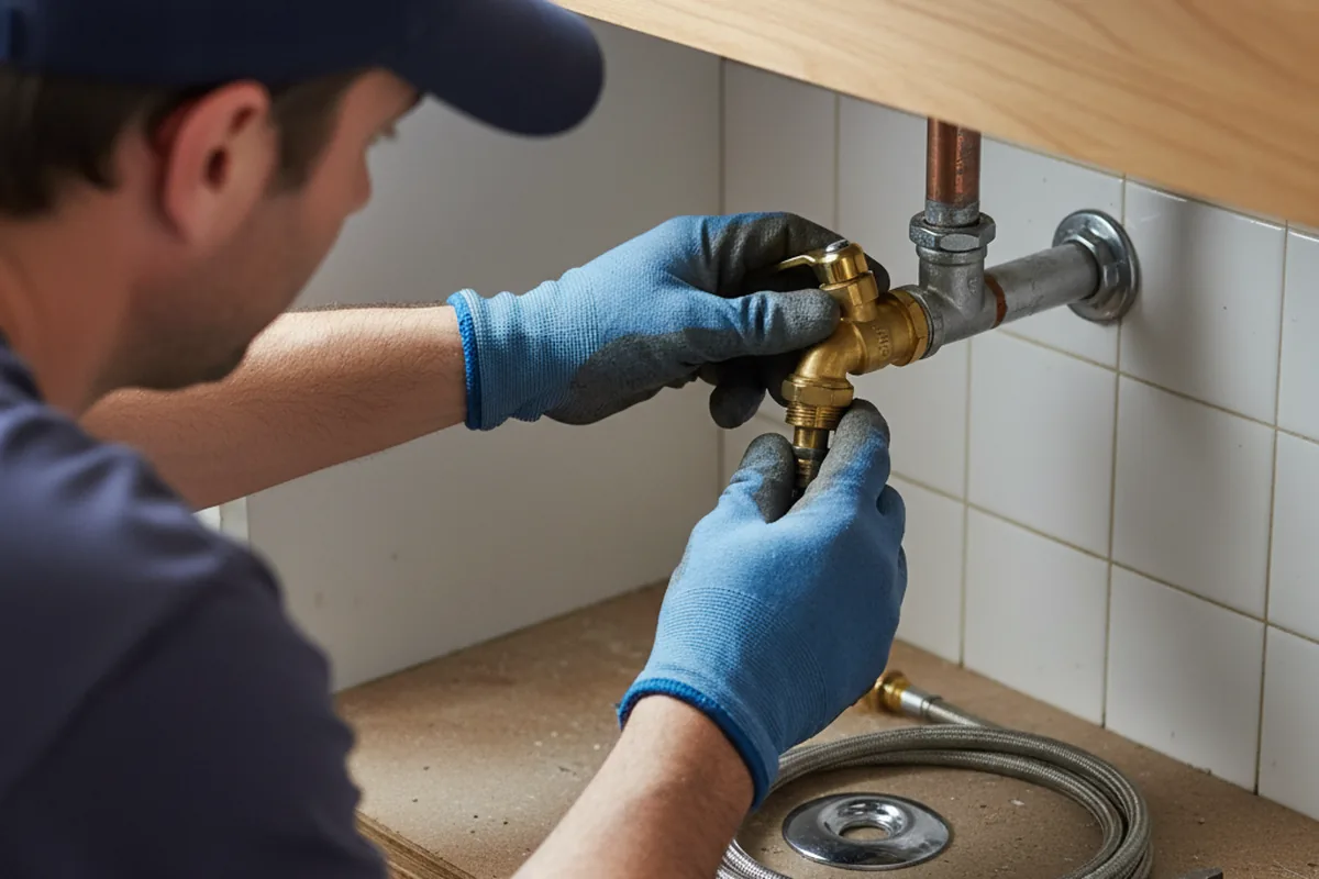Shutoff valve and fitting work during Burst Pipe Repair in Coalton